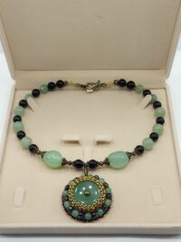 ყელსაბამი ჩოკერი მწვანე დისკო