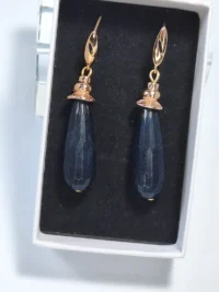 საყურე ლურჯი ხალცედონი