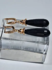 საყურე ლურჯი ხალცედონი