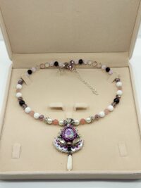 კულონი ვარდისფერი ყვავილი სადაფით